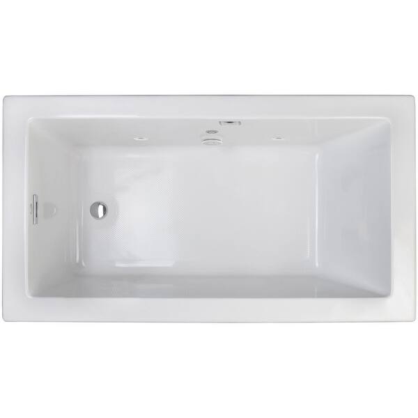Jacuzzi Elara 72" DropIn Soaking Bathtub with Right Drain, Heated